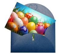 LFDSEPYM Biglietto di auguri vuoto con busta, carta perlata, biglietto colorato con uova che pensano a te, biglietto regalo per compleanno, congratulazioni, matrimonio, tutte le occasioni