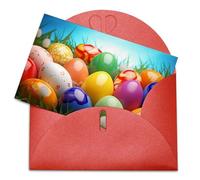 LFDSEPYM Biglietto di auguri vuoto con busta, carta perlata, biglietto colorato con uova che pensano a te, biglietto regalo per compleanno, congratulazioni, matrimonio, tutte le occasioni