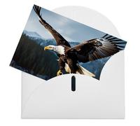 LFDSEPYM Biglietto di auguri vuoto con busta, carta perlata, biglietto con aquila a caccia che ti pensa, biglietto regalo per compleanno, congratulazioni, matrimonio, tutte le occasioni