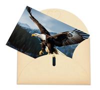 LFDSEPYM Biglietto di auguri vuoto con busta, carta perlata, biglietto con aquila a caccia che ti pensa, biglietto regalo per compleanno, congratulazioni, matrimonio, tutte le occasioni