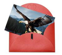 LFDSEPYM Biglietto di auguri vuoto con busta, carta perlata, biglietto con aquila a caccia che ti pensa, biglietto regalo per compleanno, congratulazioni, matrimonio, tutte le occasioni