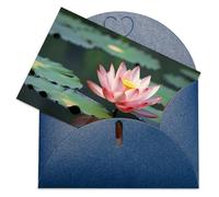 LFDSEPYM Biglietto di auguri vuoto con busta, carta perlata, biglietto con bellissimo fiore che pensa a te, biglietto regalo per compleanno, congratulazioni, matrimonio, tutte le occasioni