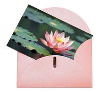 LFDSEPYM Biglietto di auguri vuoto con busta, carta perlata, biglietto con bellissimo fiore che pensa a te, biglietto regalo per compleanno, congratulazioni, matrimonio, tutte le occasioni