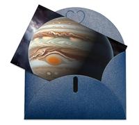 LFDSEPYM Biglietto di auguri vuoto con busta, carta perlata, biglietto di auguri con paesaggio di Giove che pensa a te, biglietto regalo per compleanno, congratulazioni, matrimonio, tutte le occasioni