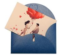LFDSEPYM Biglietto di auguri vuoto con busta, carta perlata, biglietto di auguri per coppia innamorata che pensa a te, biglietto regalo per compleanno, congratulazioni, matrimonio, tutte le occasioni