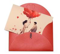 LFDSEPYM Biglietto di auguri vuoto con busta, carta perlata, biglietto di auguri per coppia innamorata che pensa a te, biglietto regalo per compleanno, congratulazioni, matrimonio, tutte le occasioni