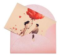 LFDSEPYM Biglietto di auguri vuoto con busta, carta perlata, biglietto di auguri per coppia innamorata che pensa a te, biglietto regalo per compleanno, congratulazioni, matrimonio, tutte le occasioni