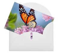 LFDSEPYM Biglietto di auguri vuoto con busta carta perlata biglietto note farfalla per fiori che pensano a te biglietto regalo per compleanno, congratulazioni matrimonio tutte le occasioni
