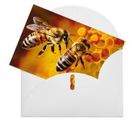 LFDSEPYM Biglietto di auguri vuoto con busta, carta perlata, biglietto per appunti, ape, nettare, pensiero, biglietto regalo per compleanno, congratulazioni, matrimonio, tutte le occasioni