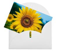 LFDSEPYM Biglietto di auguri vuoto con busta, carta perlata, biglietto per appunti, bellissimo girasole che pensa a te, biglietto regalo per compleanno, congratulazioni, matrimonio, tutte le occasioni