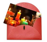 LFDSEPYM Biglietto di auguri vuoto con busta, carta perlata, biglietto per appunti, candele colorate, biglietto regalo per compleanno, congratulazioni, matrimonio, tutte le occasioni