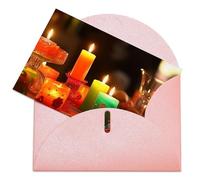 LFDSEPYM Biglietto di auguri vuoto con busta, carta perlata, biglietto per appunti, candele colorate, biglietto regalo per compleanno, congratulazioni, matrimonio, tutte le occasioni
