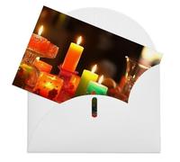 LFDSEPYM Biglietto di auguri vuoto con busta, carta perlata, biglietto per appunti, candele colorate, biglietto regalo per compleanno, congratulazioni, matrimonio, tutte le occasioni