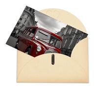 LFDSEPYM Biglietto di auguri vuoto con busta, carta perlata, biglietto per appunti con auto inglese che pensa a te, biglietto regalo per compleanno, congratulazioni, matrimonio, tutte le occasioni