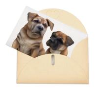 LFDSEPYM Biglietto di auguri vuoto con busta, carta perlata, biglietto per appunti con cane che pensa a te, biglietto regalo per compleanno, congratulazioni, matrimonio, tutte le occasioni