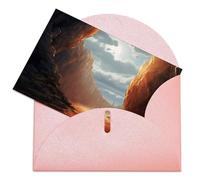 LFDSEPYM Biglietto di auguri vuoto con busta, carta perlata, biglietto per appunti, paesaggio scogliera, biglietto regalo per compleanno, congratulazioni, matrimonio, tutte le occasioni