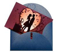 LFDSEPYM Biglietto di auguri vuoto con busta, carta perlata, biglietto per appunti, sagoma baciare, biglietto per pensieri di te, biglietto regalo per compleanno, congratulazioni, matrimonio, tutte le