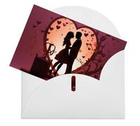 LFDSEPYM Biglietto di auguri vuoto con busta, carta perlata, biglietto per appunti, sagoma baciare, biglietto per pensieri di te, biglietto regalo per compleanno, congratulazioni, matrimonio, tutte le