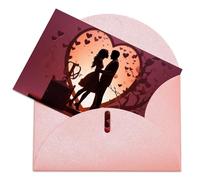 LFDSEPYM Biglietto di auguri vuoto con busta, carta perlata, biglietto per appunti, sagoma baciare, biglietto per pensieri di te, biglietto regalo per compleanno, congratulazioni, matrimonio, tutte le
