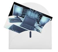 LFDSEPYM Biglietto di auguri vuoto con busta, carta perlata, per computer e Internet che pensa a te, biglietto regalo per compleanno, congratulazioni, matrimonio, tutte le occasioni