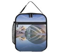 LFDSEPYM Borsa per il pranzo riutilizzabile isolata per donne e uomini borsa termica a tenuta stagna City of The Arts and The Sciences Portable Lunchbox adulti piccola borsa per il pranzo per ufficio