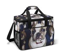 LFDSEPYM Borsa termica grande, con doppia cerniera, con simpatico bulldog francese, borsa termica per la spesa, riutilizzabile, per campeggio e spiaggia