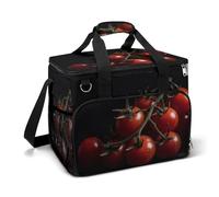 LFDSEPYM Borsa termica grande per il pranzo, con doppia cerniera, con pomodori maturi, borsa termica per la spesa, riutilizzabile, per campeggio, spiaggia