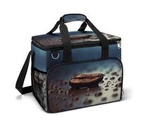 LFDSEPYM Borsa termica grande per il pranzo, con doppia cerniera, per caffè, tra le gocce di pioggia, borsa termica per la spesa, riutilizzabile, per campeggio, spiaggia