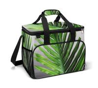 LFDSEPYM Borsa termica grande per il pranzo, con doppia cerniera, verde foglia di palma isolata, borsa per la spesa, riutilizzabile, per campeggio, spiaggia