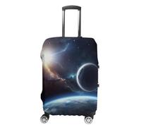 LFDSEPYM Copertura per bagagli da viaggio, elastica, lavabile, protezione per bagagli con cerniera, antigraffio, protezione per valigie divertente per valigie da 48 cm a 81 cm, Pianeta, L