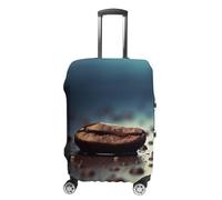 LFDSEPYM Copertura per bagagli da viaggio, elastica, lavabile, protezione per bagagli con cerniera, color caffè tra le gocce di pioggia, antigraffio, divertente, per valigie, 48,9 cm - 81,9 cm, Caffè