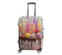 LFDSEPYM Copertura per bagagli da viaggio, elastica, lavabile, protezione per bagagli con cerniera Happy Birthday Bella protezione antigraffio per valigie divertente custodia per valigie da 48 cm a 81