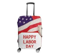 LFDSEPYM Copertura per bagagli da viaggio, elastica, lavabile, protezione per bagagli con cerniera Happy Labor Day, antigraffio, protezione per valigie, 48,9 cm - 81,9 cm, Giornata del lavoro felice