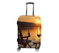 LFDSEPYM Copertura per bagagli da viaggio, elastica, lavabile, protezione per bagagli con cerniera, per sedia e vino al tramonto sul lago, antigraffio, divertente, per valigie da 48,9 cm a 81 cm