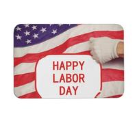 LFDSEPYM Tappetino da bagno assorbente, ad asciugatura rapida, con diatoma, tappetino da bagno Happy Labor Day, tappetino da bagno antiscivolo con retro in gomma, lavabile, per doccia, cucina, animali