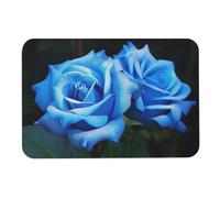 LFDSEPYM Tappetino da bagno assorbente, ad asciugatura rapida, con diatomea e fango, tappetino da bagno con fiori di rosa blu, tappetino da bagno antiscivolo con retro in gomma, lavabile, tappetino da