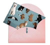 LFDSPYJE Biglietti di auguri con buste, carta perlescente che pensa a te, con la pioggia di gatti e cani, biglietti di ringraziamento vuoti per tutte le occasioni