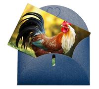 LFDSPYJE Biglietti di auguri con buste, carta perlescente Thinking of You, bellissimo biglietto di compleanno con gallo, biglietti di ringraziamento vuoti per tutte le occasioni