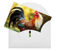 LFDSPYJE Biglietti di auguri con buste, carta perlescente Thinking of You, bellissimo biglietto di compleanno con gallo, biglietti di ringraziamento vuoti per tutte le occasioni