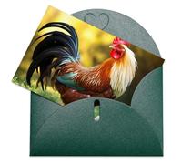 LFDSPYJE Biglietti di auguri con buste, carta perlescente Thinking of You, bellissimo biglietto di compleanno con gallo, biglietti di ringraziamento vuoti per tutte le occasioni