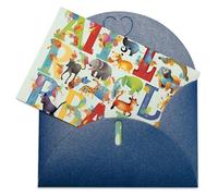 LFDSPYJE Biglietti di auguri con buste carta perlescente Thinking of You Biglietto colorato con lettere dell'alfabeto con animali, biglietti di ringraziamento, biglietti vuoti per tutte le occasioni