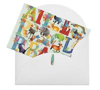 LFDSPYJE Biglietti di auguri con buste carta perlescente Thinking of You Biglietto colorato con lettere dell'alfabeto con animali, biglietti di ringraziamento, biglietti vuoti per tutte le occasioni