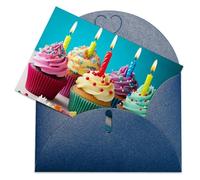 LFDSPYJE Biglietti di auguri con buste carta perlescente Thinking of You Biglietto colorato Happy Birthday Cupcakes Biglietti di compleanno Biglietti di ringraziamento Biglietti vuoti per tutte le