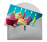 LFDSPYJE Biglietti di auguri con buste carta perlescente Thinking of You Biglietto colorato Happy Birthday Cupcakes Biglietti di compleanno Biglietti di ringraziamento Biglietti vuoti per tutte le