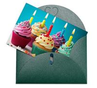 LFDSPYJE Biglietti di auguri con buste carta perlescente Thinking of You Biglietto colorato Happy Birthday Cupcakes Biglietti di compleanno Biglietti di ringraziamento Biglietti vuoti per tutte le