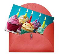 LFDSPYJE Biglietti di auguri con buste carta perlescente Thinking of You Biglietto colorato Happy Birthday Cupcakes Biglietti di compleanno Biglietti di ringraziamento Biglietti vuoti per tutte le