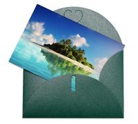LFDSPYJE Biglietti di auguri con buste carta perlescente Thinking of You Biglietto di compleanno Bella isola nel mare Biglietti di ringraziamento Biglietti vuoti per tutte le occasioni