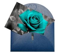LFDSPYJE Biglietti di auguri con buste carta perlescente Thinking of You Biglietto di compleanno grigio foglia di tè rosa biglietti di ringraziamento biglietti vuoti per tutte le occasioni