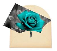 LFDSPYJE Biglietti di auguri con buste carta perlescente Thinking of You Biglietto di compleanno grigio foglia di tè rosa biglietti di ringraziamento biglietti vuoti per tutte le occasioni