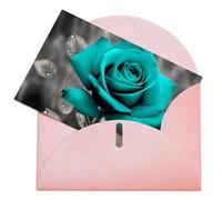 LFDSPYJE Biglietti di auguri con buste carta perlescente Thinking of You Biglietto di compleanno grigio foglia di tè rosa biglietti di ringraziamento biglietti vuoti per tutte le occasioni